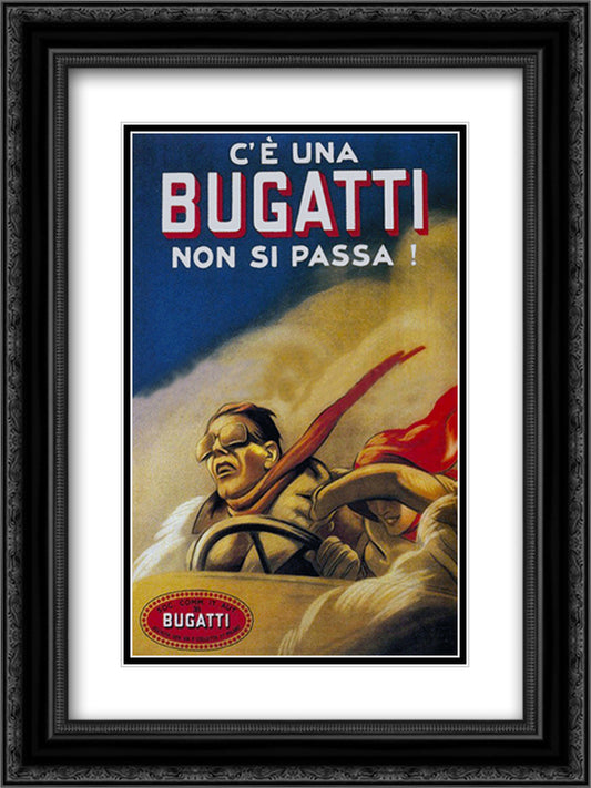 Bugatti, 1922 14x16 Black Ornate Wood Framed Art Print Poster with Double Matting by Dudovich, Marcello