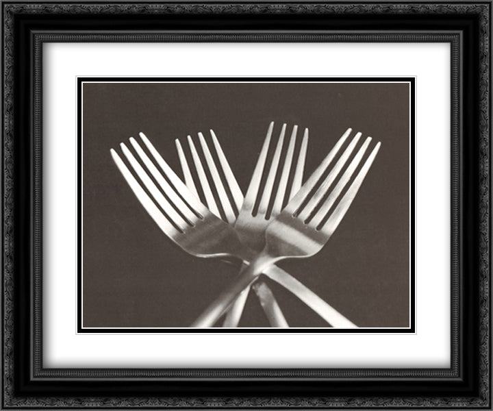 Forks 16x14 Black Ornate Wood Framed Art Print Poster with Double Matting by Feeley, Mike