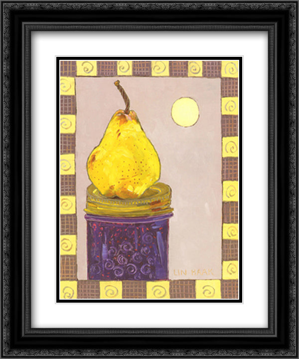 Blackberry Moon 15x18 Black Ornate Wood Framed Art Print Poster with Double Matting by Haak, Lin