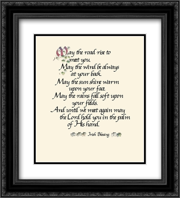Irish Blessing 12x14 Black Ornate Wood Framed Art Print Poster with Double Matting by Simmons, Thomas