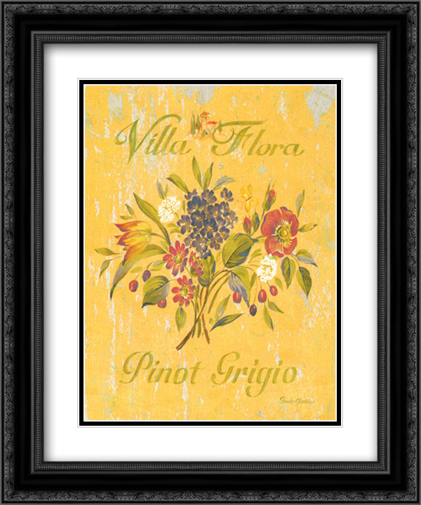 Pinot Grigio 15x18 Black Ornate Wood Framed Art Print Poster with Double Matting by Gladding, Pamela