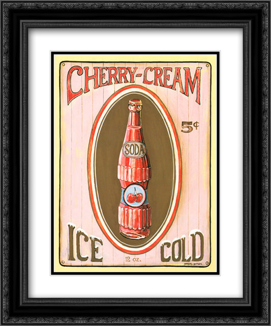 Cherry Cream 15x18 Black Ornate Wood Framed Art Print Poster with Double Matting by Gorham, Gregory