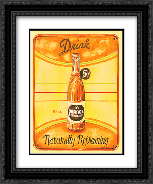 Orange 15x18 Black Ornate Wood Framed Art Print Poster with Double Matting by Gorham, Gregory