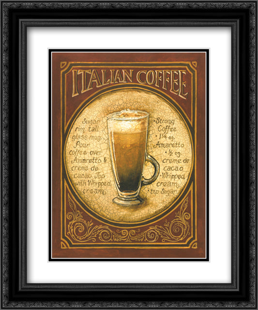 Italian Coffee 15x18 Black Ornate Wood Framed Art Print Poster with Double Matting by Gorham, Gregory