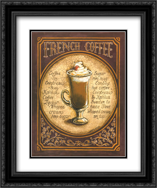 French Coffee 15x18 Black Ornate Wood Framed Art Print Poster with Double Matting by Gorham, Gregory