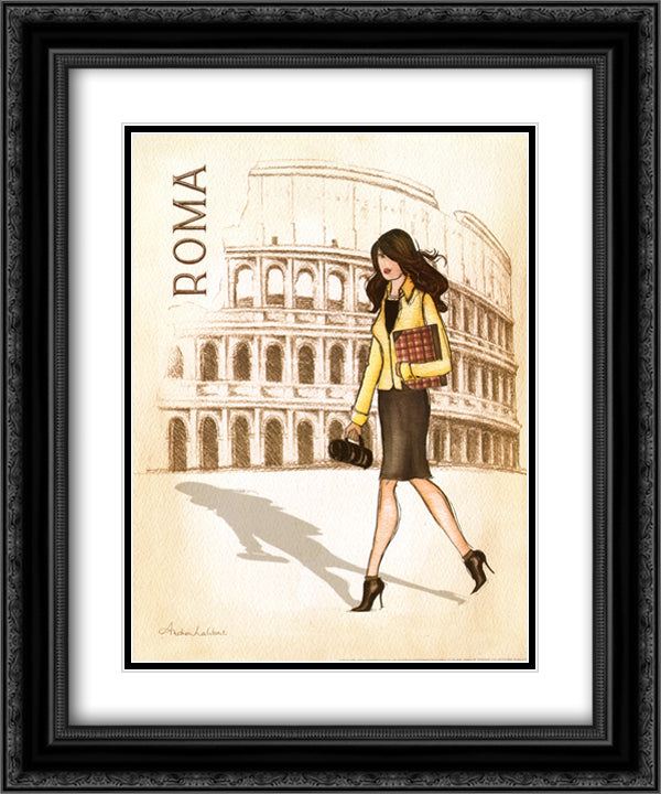 Roma 15x18 Black Ornate Wood Framed Art Print Poster with Double Matting by Laliberte, Andrea