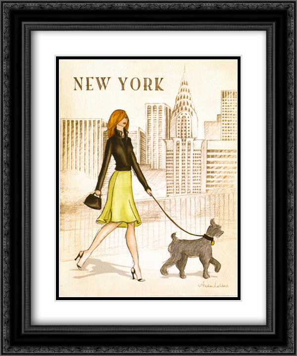New York 15x18 Black Ornate Wood Framed Art Print Poster with Double Matting by Laliberte, Andrea