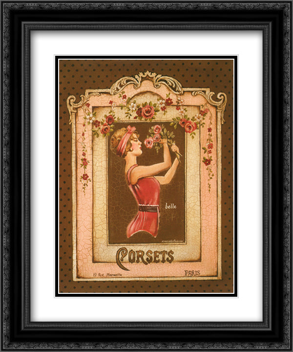 Corsets I Mini 15x18 Black Ornate Wood Framed Art Print Poster with Double Matting by Poloson, Kimberly
