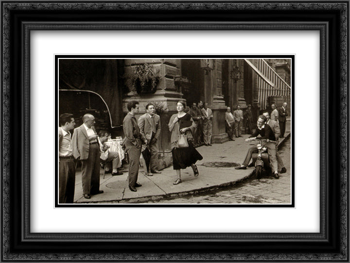 American Girl in Italy 18x15 Black Ornate Wood Framed Art Print Poster with Double Matting by Orkin, Ruth