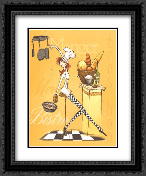 Sassy Chef III 15x18 Black Ornate Wood Framed Art Print Poster with Double Matting by Kinsley, Mara