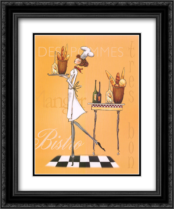 Sassy Chef IV 15x18 Black Ornate Wood Framed Art Print Poster with Double Matting by Kinsley, Mara