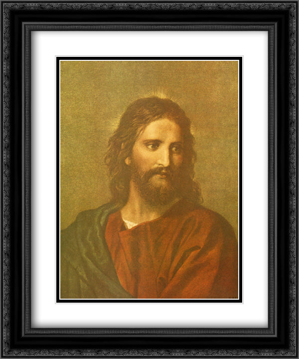 Christ at Thirty-Three 15x18 Black Ornate Wood Framed Art Print Poster with Double Matting by Hofmann, Heinrich