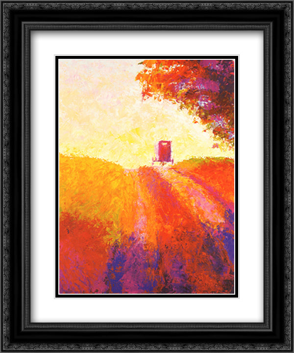 Amish Buggy 15x18 Black Ornate Wood Framed Art Print Poster with Double Matting by Hess, Gail Wells