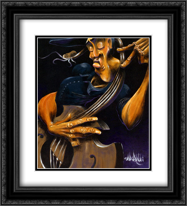 Movin- Strings 12x14 Black Ornate Wood Framed Art Print Poster with Double Matting by Garibaldi, David
