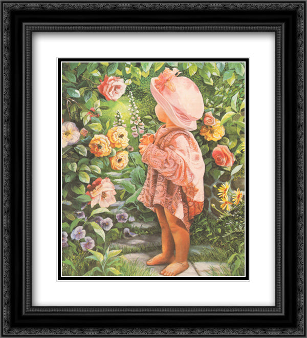 Rosie 15x18 Black Ornate Wood Framed Art Print Poster with Double Matting by Rios, Susan