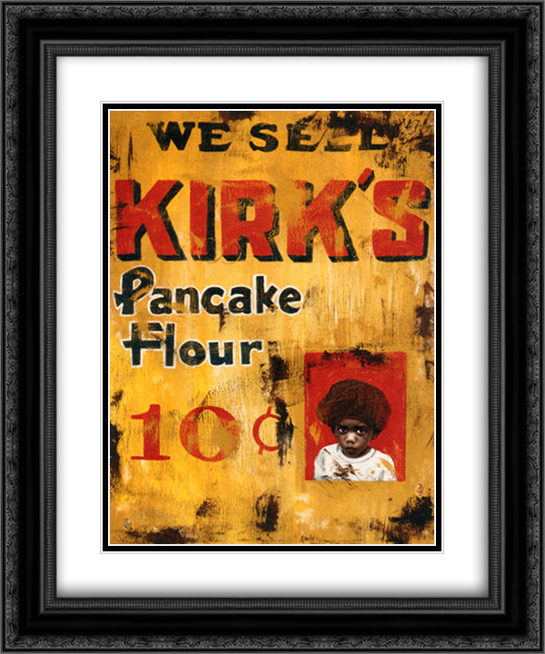 Kirk's Pancake Flour 14x17 Black Ornate Wood Framed Art Print Poster with Double Matting by Smith, Cedric