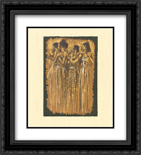 Sisters in Spirit 12x14 Black Ornate Wood Framed Art Print Poster with Double Matting by Stewart, Monica