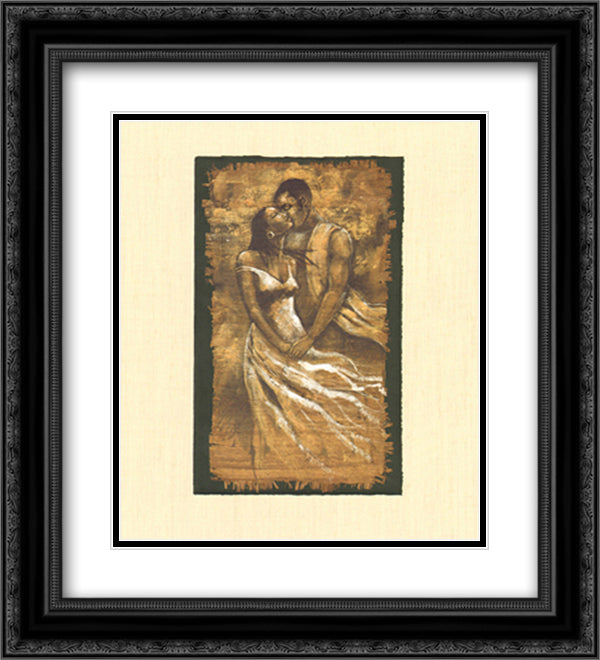 Whisper 12x14 Black Ornate Wood Framed Art Print Poster with Double Matting by Stewart, Monica