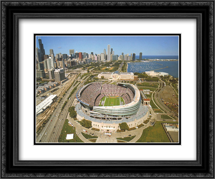 Chicago, New Soldier Field 14x12 Black Ornate Wood Framed Art Print Poster with Double Matting by Smith, Mike