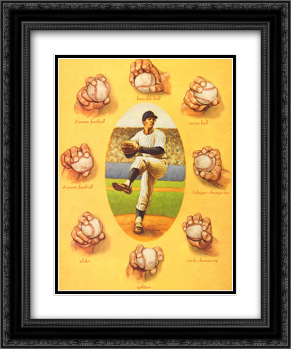 Art of the Pitch 15x18 Black Ornate Wood Framed Art Print Poster with Double Matting by Marrocco, David