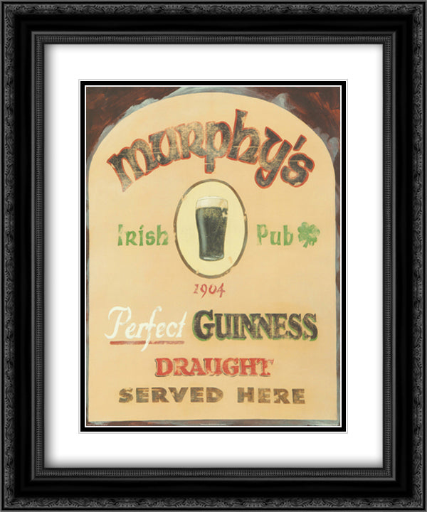 Murphy's Irish Pub 15x18 Black Ornate Wood Framed Art Print Poster with Double Matting by Marrocco, David