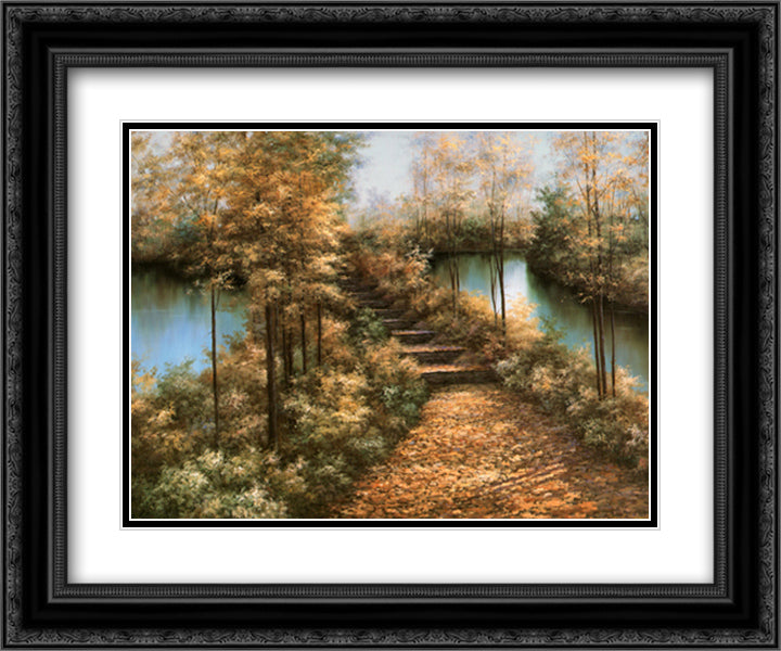 Autumn Leaves 15x18 Black Ornate Wood Framed Art Print Poster with Double Matting by Romanello, Diane