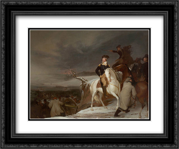 The Passage of the Delaware, 1819 18x15 Black Ornate Wood Framed Art Print Poster with Double Matting by Sully, Thomas