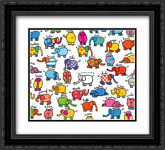 Fancy Dress Ball 14x16 Black Ornate Wood Framed Art Print Poster with Double Matting by Prigent, Andree