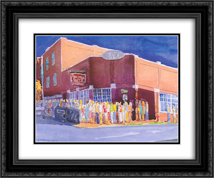 Pancake Paradise, Nashville, TN 18x15 Black Ornate Wood Framed Art Print Poster with Double Matting by Presley, J.