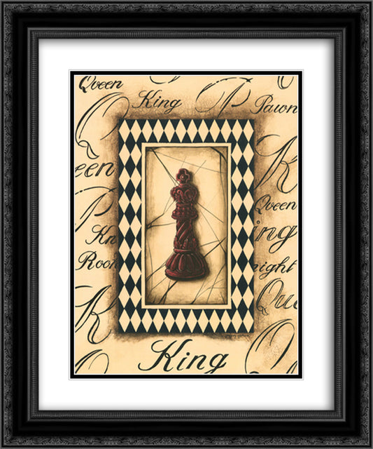 Chess King 12x14 Black Ornate Wood Framed Art Print Poster with Double Matting by Gorham, Gregory