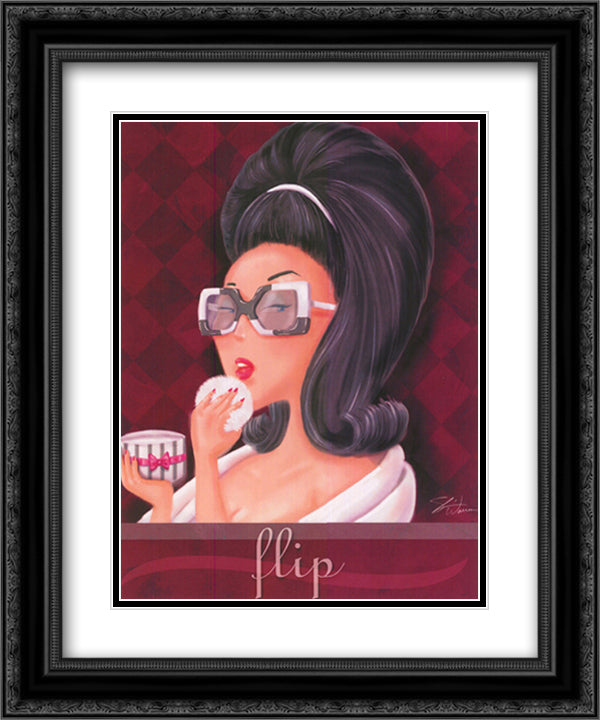 Flip 14x16 Black Ornate Wood Framed Art Print Poster with Double Matting by Warren, Shari