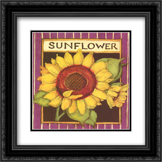 Sunflower Seed Packet 12x12 Black Ornate Wood Framed Art Print Poster with Double Matting by Winget, Susan