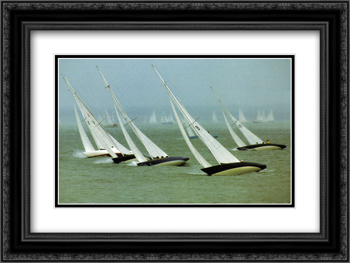 Cowes Week 15x18 Black Ornate Wood Framed Art Print Poster with Double Matting by Plisson, Philip