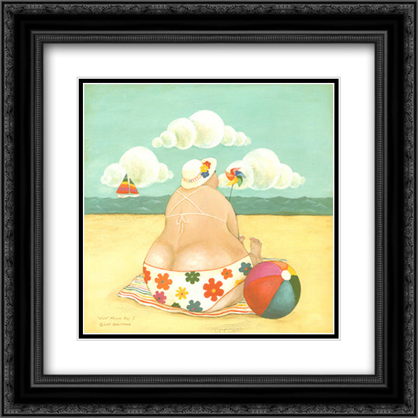 Half Moon Bay I 12x12 Black Ornate Wood Framed Art Print Poster with Double Matting by Bachman, Cat