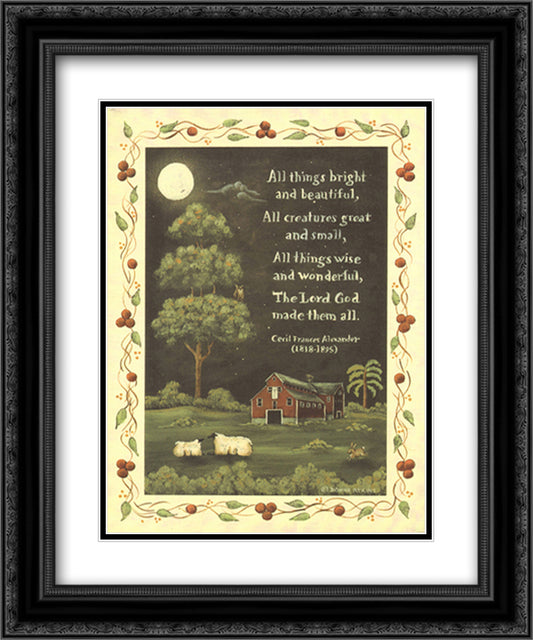All Things Bright And Beautiful 15x18 Black Ornate Wood Framed Art Print Poster with Double Matting by Atkins, Donna