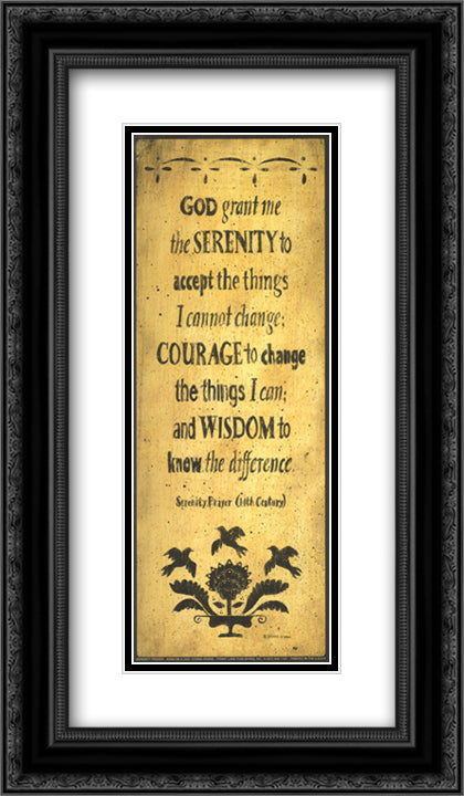 The Serenity Prayer 8x14 Black Ornate Wood Framed Art Print Poster with Double Matting by Atkins, Donna