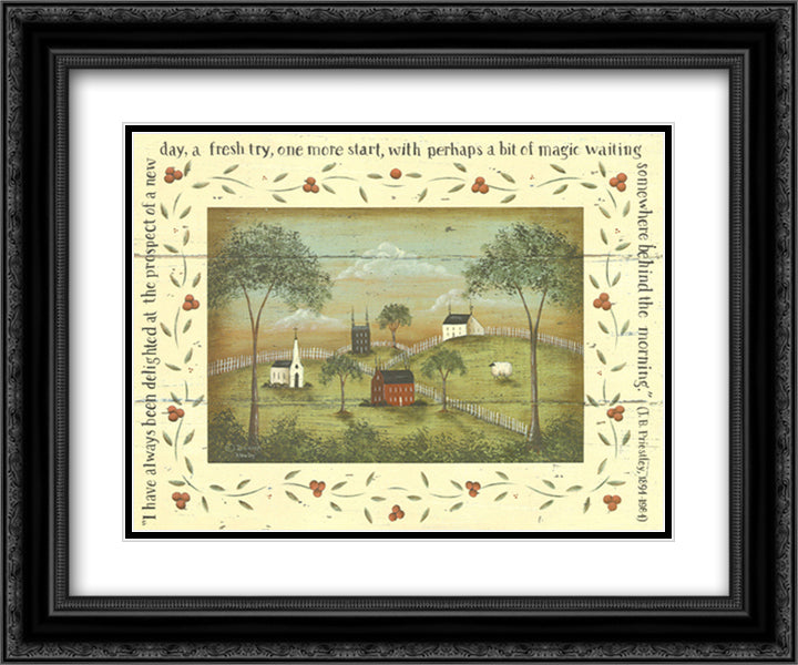 A New Day 14x12 Black Ornate Wood Framed Art Print Poster with Double Matting by Atkins, Donna