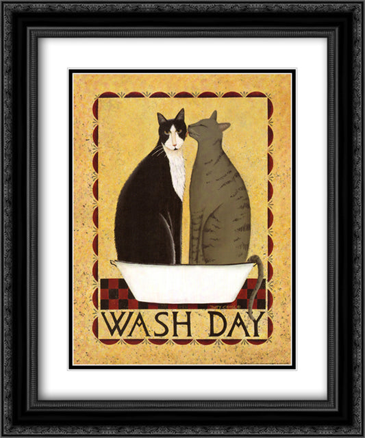 Wash Day 15x18 Black Ornate Wood Framed Art Print Poster with Double Matting by Chase, Dotty