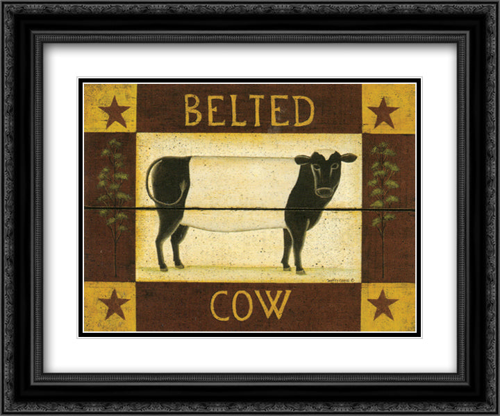 Belted Cow 18x15 Black Ornate Wood Framed Art Print Poster with Double Matting by Chase, Dotty