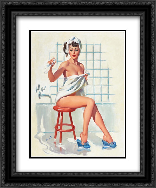 A Stool Pigeon 15x18 Black Ornate Wood Framed Art Print Poster with Double Matting by Ballantyne, Joyce