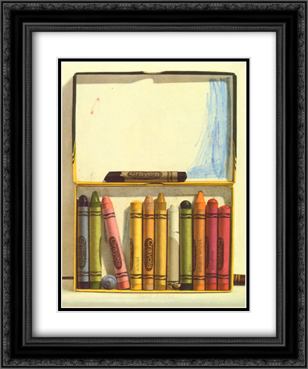 Crayon Box II 15x18 Black Ornate Wood Framed Art Print Poster with Double Matting by Brega, David
