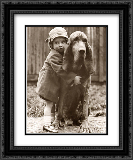 Girl's Best Friend 15x18 Black Ornate Wood Framed Art Print Poster with Double Matting