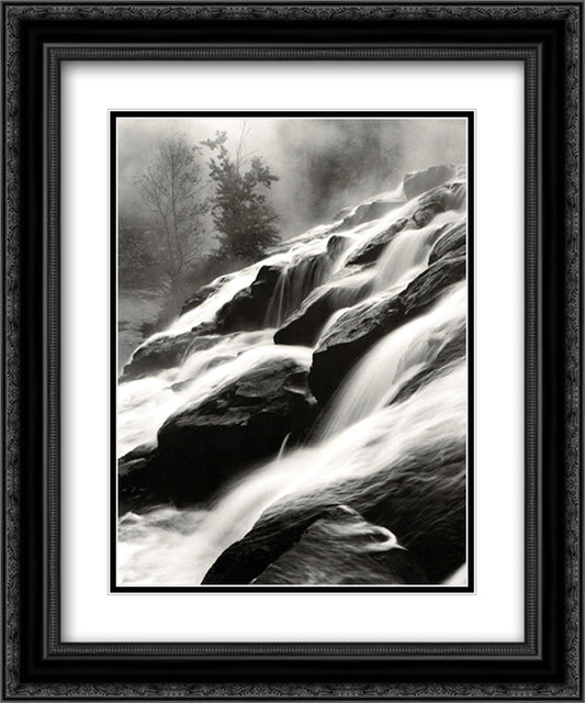 Waterfall II 15x18 Black Ornate Wood Framed Art Print Poster with Double Matting