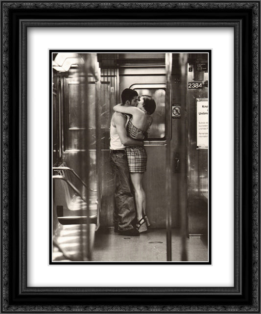 Urban Romance II 15x18 Black Ornate Wood Framed Art Print Poster with Double Matting