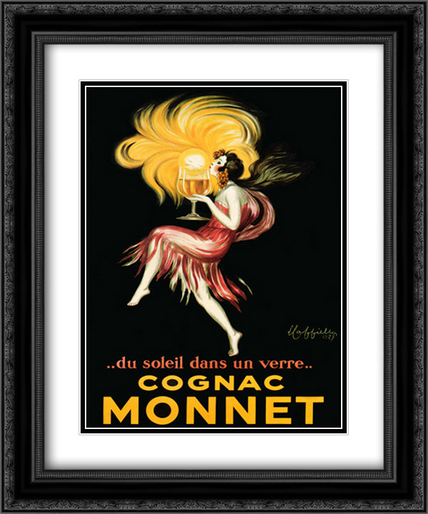 Cognac Monnet 15x18 Black Ornate Wood Framed Art Print Poster with Double Matting by Cappiello, Leonetto