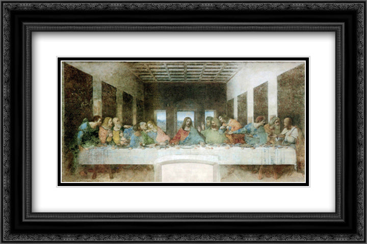 Last Supper 18x15 Black Ornate Wood Framed Art Print Poster with Double Matting by da Vinci, Leonardo