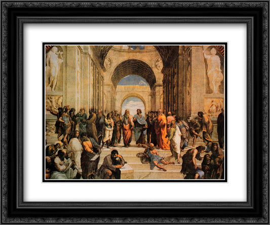 The School of Athens, c.1511 18x15 Black Ornate Wood Framed Art Print Poster with Double Matting by Raphael