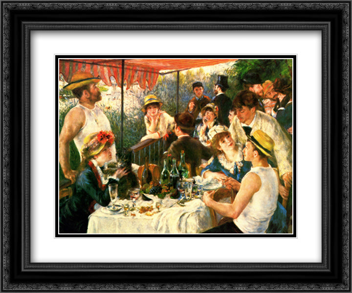 Luncheon Of Boating Party 18x15 Black Ornate Wood Framed Art Print Poster with Double Matting by Renoir, Pierre Auguste