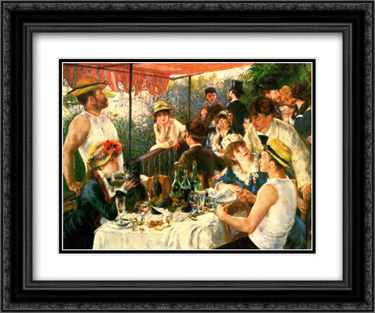 Luncheon Of Boating Party 18x15 Black Ornate Wood Framed Art Print Poster with Double Matting by Renoir, Pierre Auguste