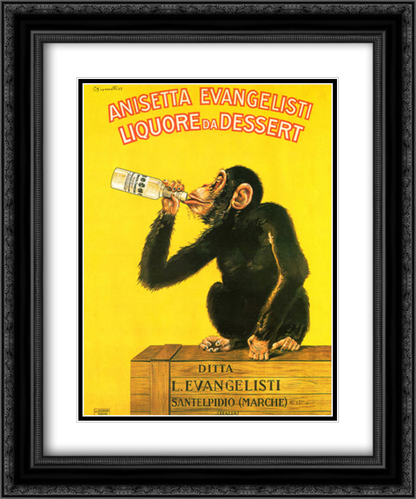 Liquore Da Dessert 15x18 Black Ornate Wood Framed Art Print Poster with Double Matting